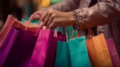 mulher carregando uma sacola de compras de uma boutique gerada por ia (Foto: Reprodução/Freepik.com)
