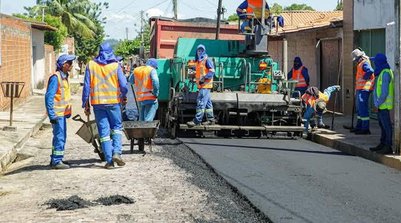 Pavimentação em ruas de Teresina. (Foto: Secom/PI)