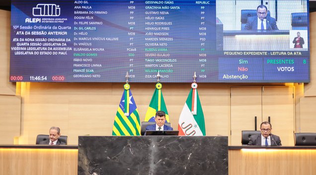 Programa de gestão do quadro de professores da Uespi também foi lido (Foto: Reprodução/ALEPI)