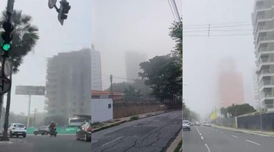 Névoa, neblina ou nevoeiro? Entenda fenômeno que cobriu o céu de Teresina nesta terça-feira (Foto: Montagem g1 PI/ TV Clube)