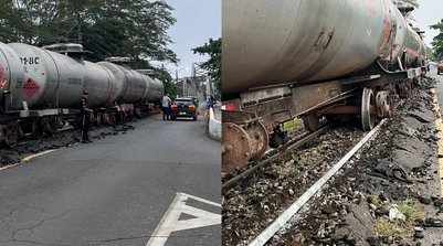 Trem descarrila e causa interrupção total da Ponte Metálica, entre Timon e Teresina (Foto: Ravi Marques/TV Clube)