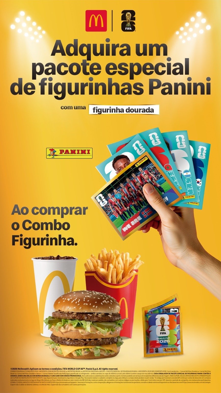 A partir de 27 de abril, comprando o combo Figurinha no McDonald's o cliente adquire um pacote