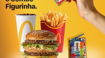 A partir de 27 de abril, comprando o combo Figurinha no McDonald's o cliente adquire um pacote (Foto: Reprodução)