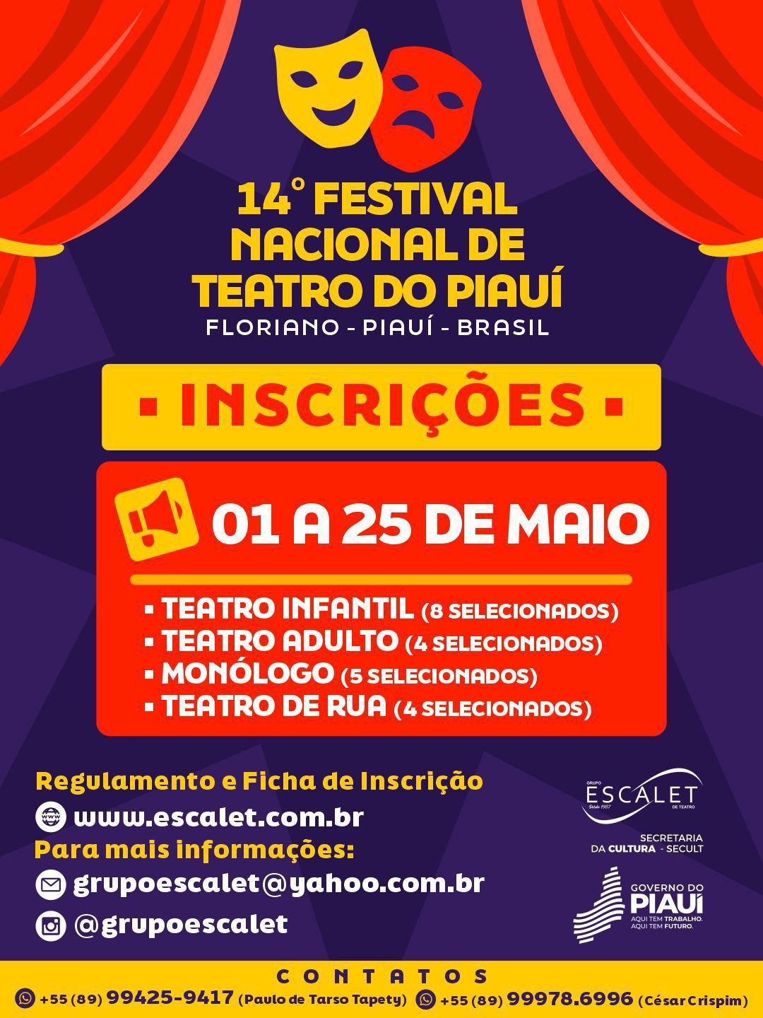 Durante a programação do evento, as apresentações acontecerão no Teatro Cidade