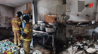 Escola registra incêndio em cozinha devido à vazamento de gás no PI (Foto: Reprodução (Corpo de Bombeiros))