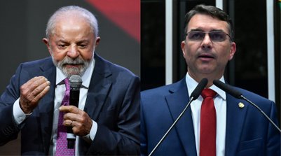 O presidente Luiz Inácio Lula da Silva (PT) e o senador Flávio Bolsonaro (PL-RJ) (Foto: Foto 1: Estadão Conteúdo / Foto 2: Senado)