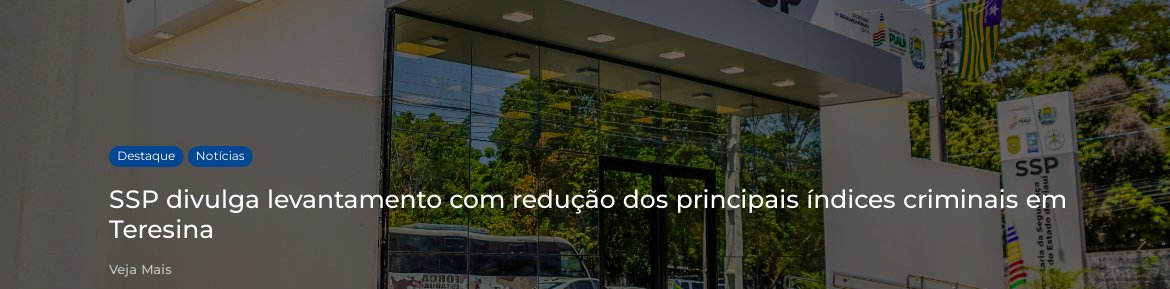 Os crimes patrimoniais também apresentam queda na capital.