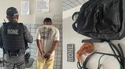 Alunos têm aulas suspensas em escola pública após furto de fios de energia em Teresina; suspeito foi preso (Foto: Divulgação/PMPI)