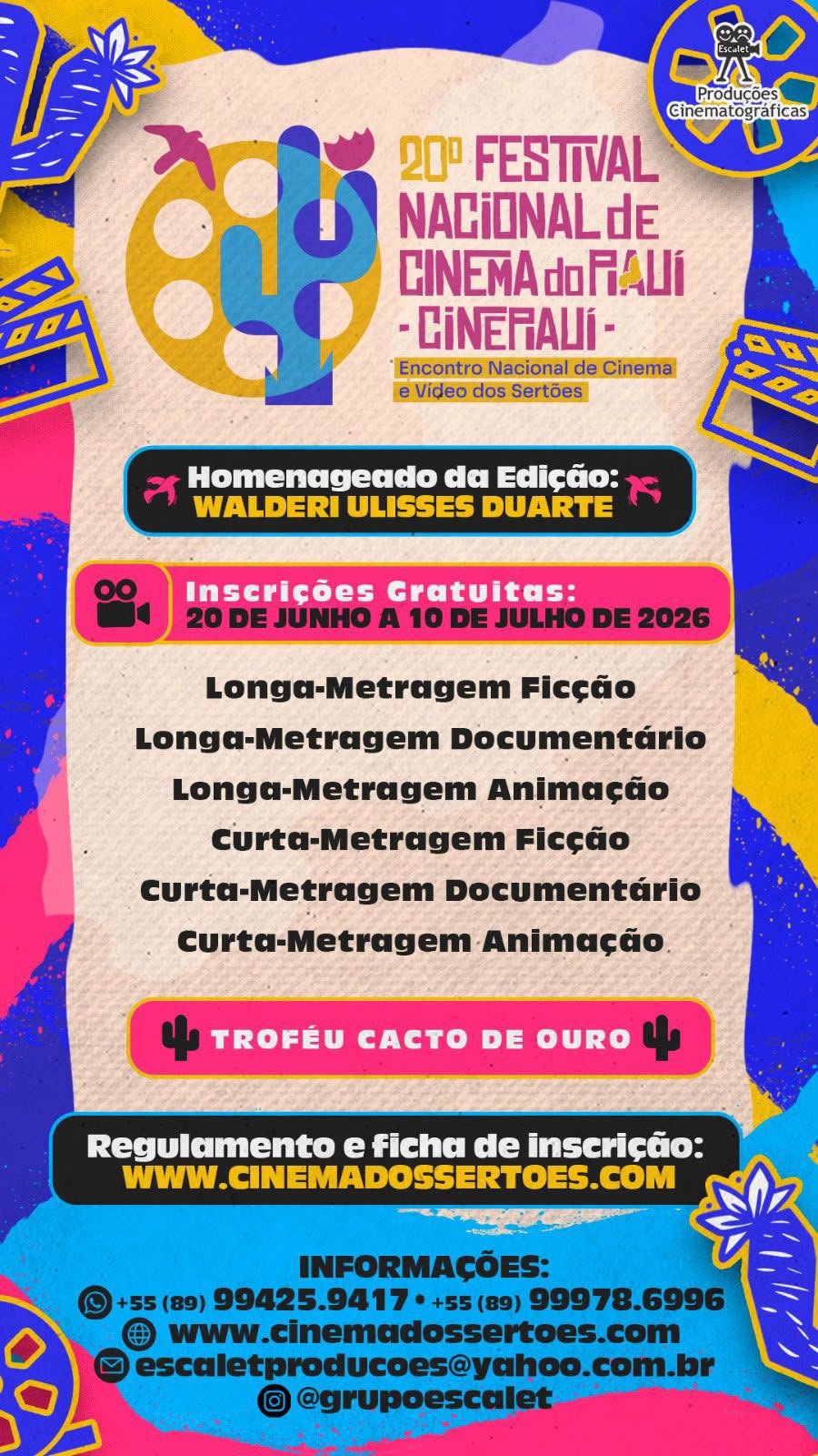 Evento valoriza a produção audiovisual brasileira e fortalece a cena cultural de Floriano