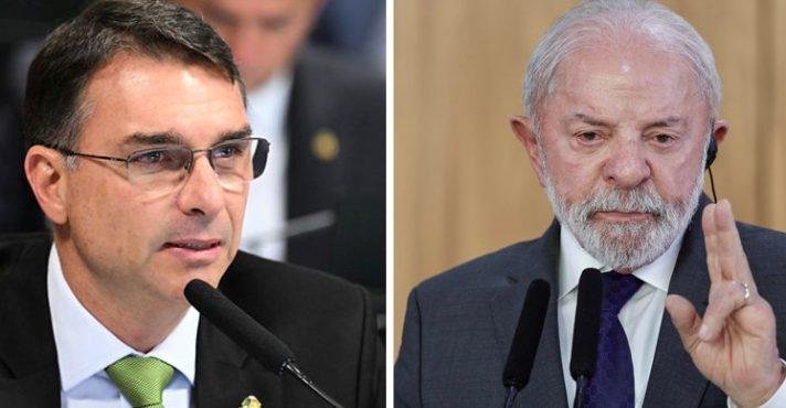Flávio Bolsonaro e Luiz Inácio Lula da Silva