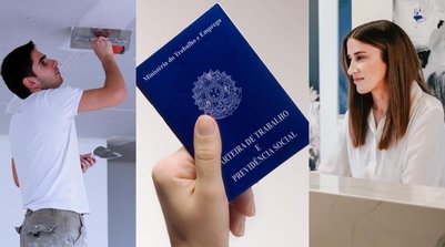 Gesseiro, Carteira de Trabalho e atendente. Vagas de emprego (Foto: Montagem/g1)