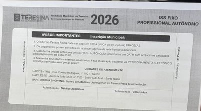 O ISS Autônomo pode ser pago em cota única ou dividido em até duas parcelas (Foto: (Foto: Ascom SEMF))