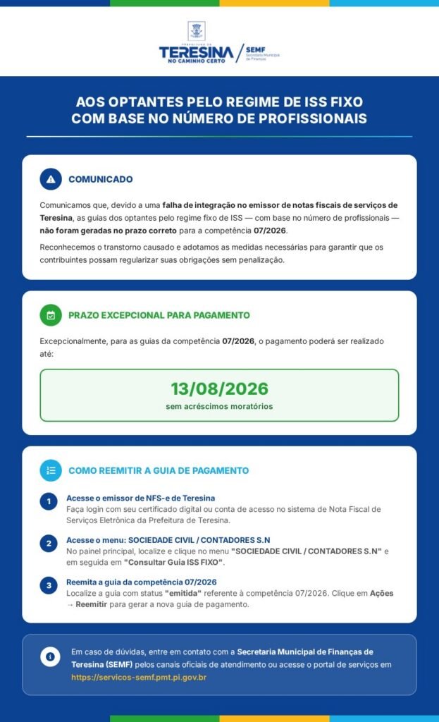 Orientação aos contribuintes