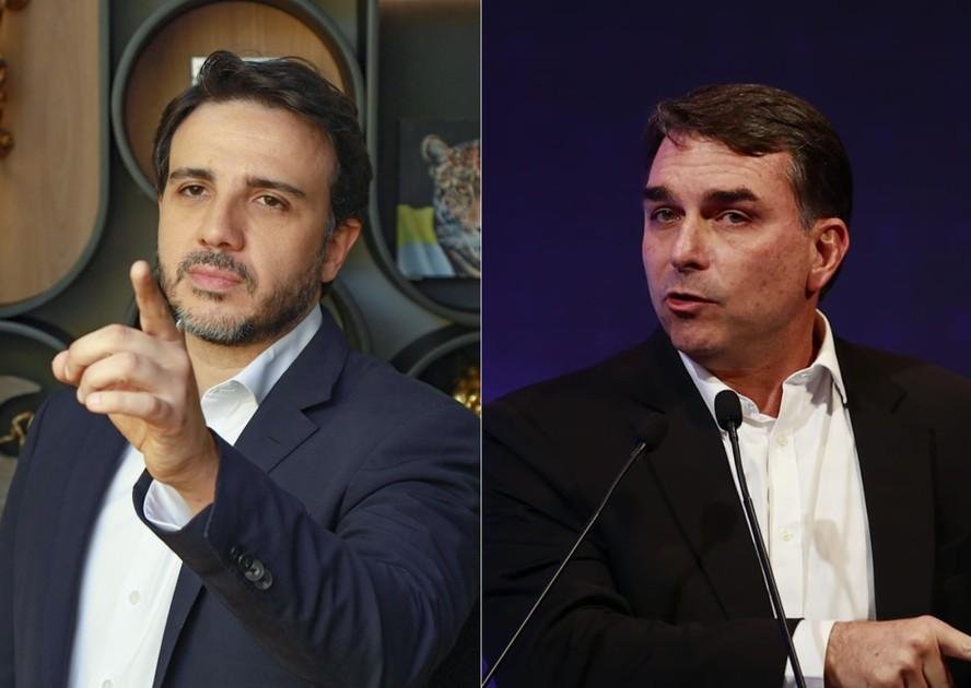 Renan Santos (Missão) e Flávio Bolsonaro (PL)