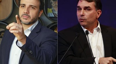 Renan Santos (Missão) e Flávio Bolsonaro (PL) (Foto: Reprodução; Cristiano Mariz)