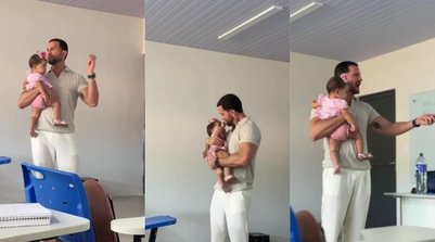 VÍDEO: Professor segura bebê no colo para aluna assistir aula e viraliza no PI; "promovido a babá" (Foto: Reprodução/Arquivo pessoal)