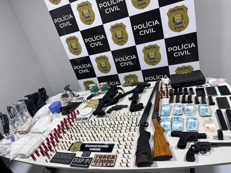 Polícia Civil prende 14 pessoas, apreende armas, drogas e munições durante operação em Floriano