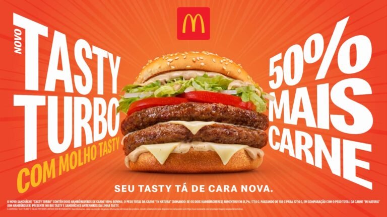 A família Tasty está turbinada: Méqui lança Tasty Turbo e Tasty Turbo Queijo com 50% mais carne