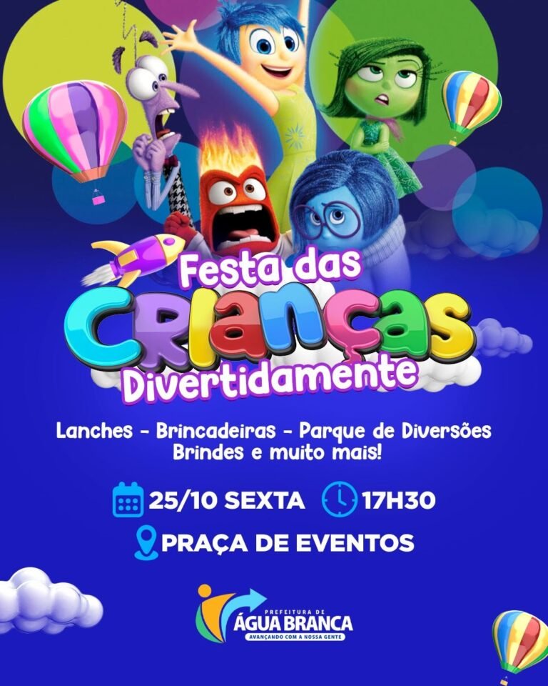 Prefeitura de Água Branca promove Festa das Crianças na próxima sexta, 25